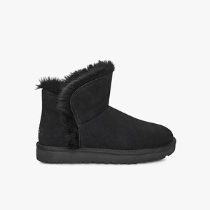 Ugg Classic Mini Fluff High-Low Klassiska Stövlar Dam Svarta (702154YJM)